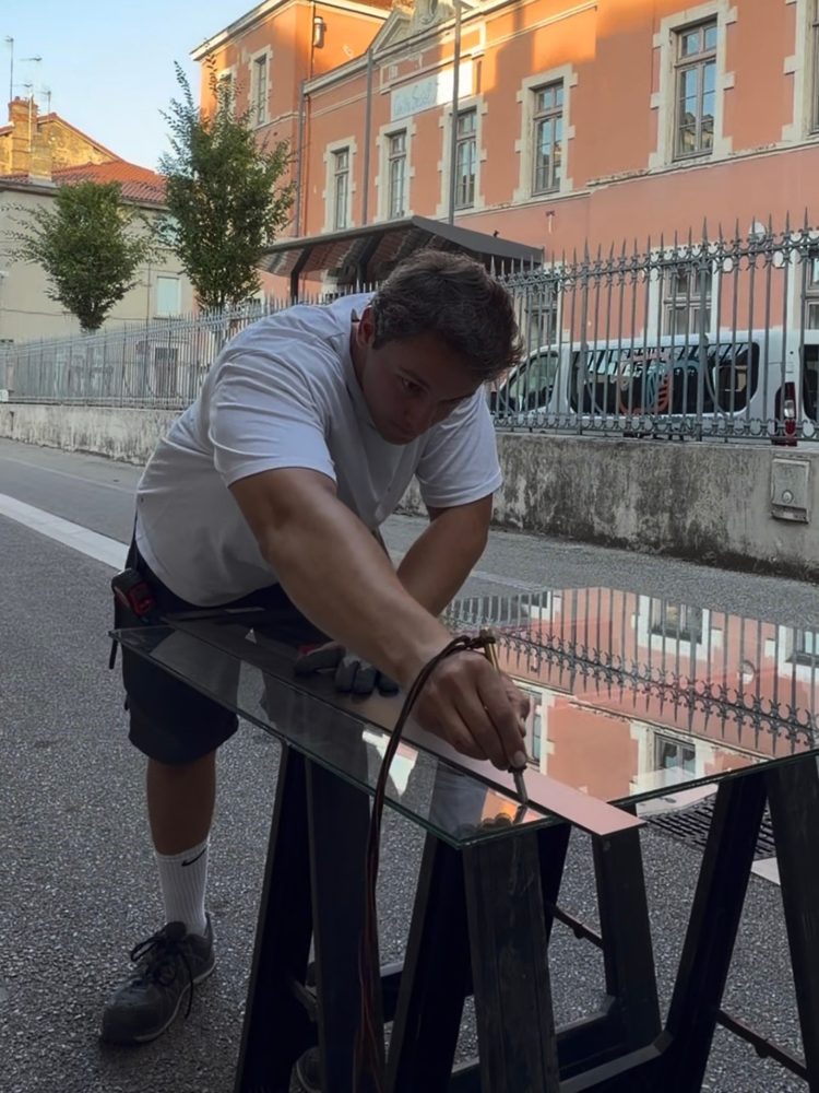 Découpe du verre sur place