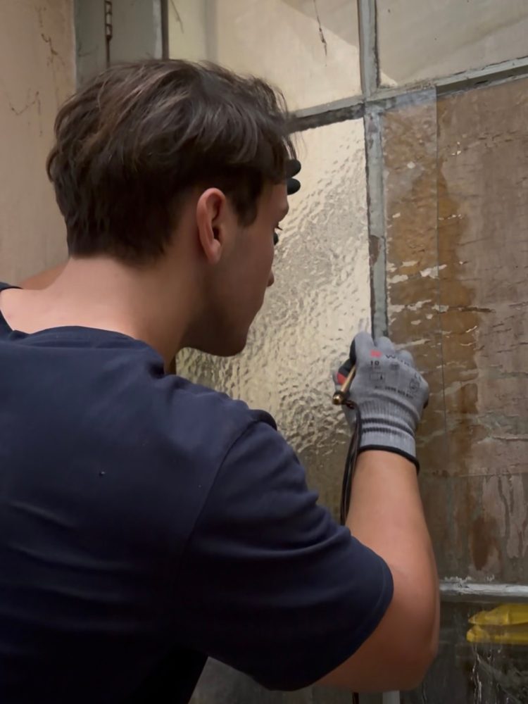 Découpe du verre sur place